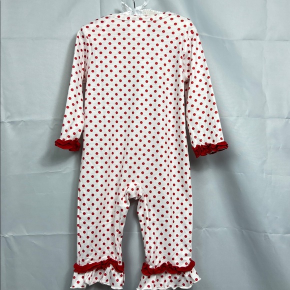 Three Sisters Red and white Rudolph polkadot romper size 18 months - Picture 8 of 13